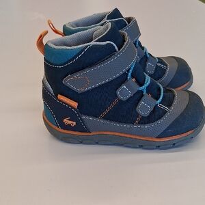 Kids Blue and Orange High-Top Shoes